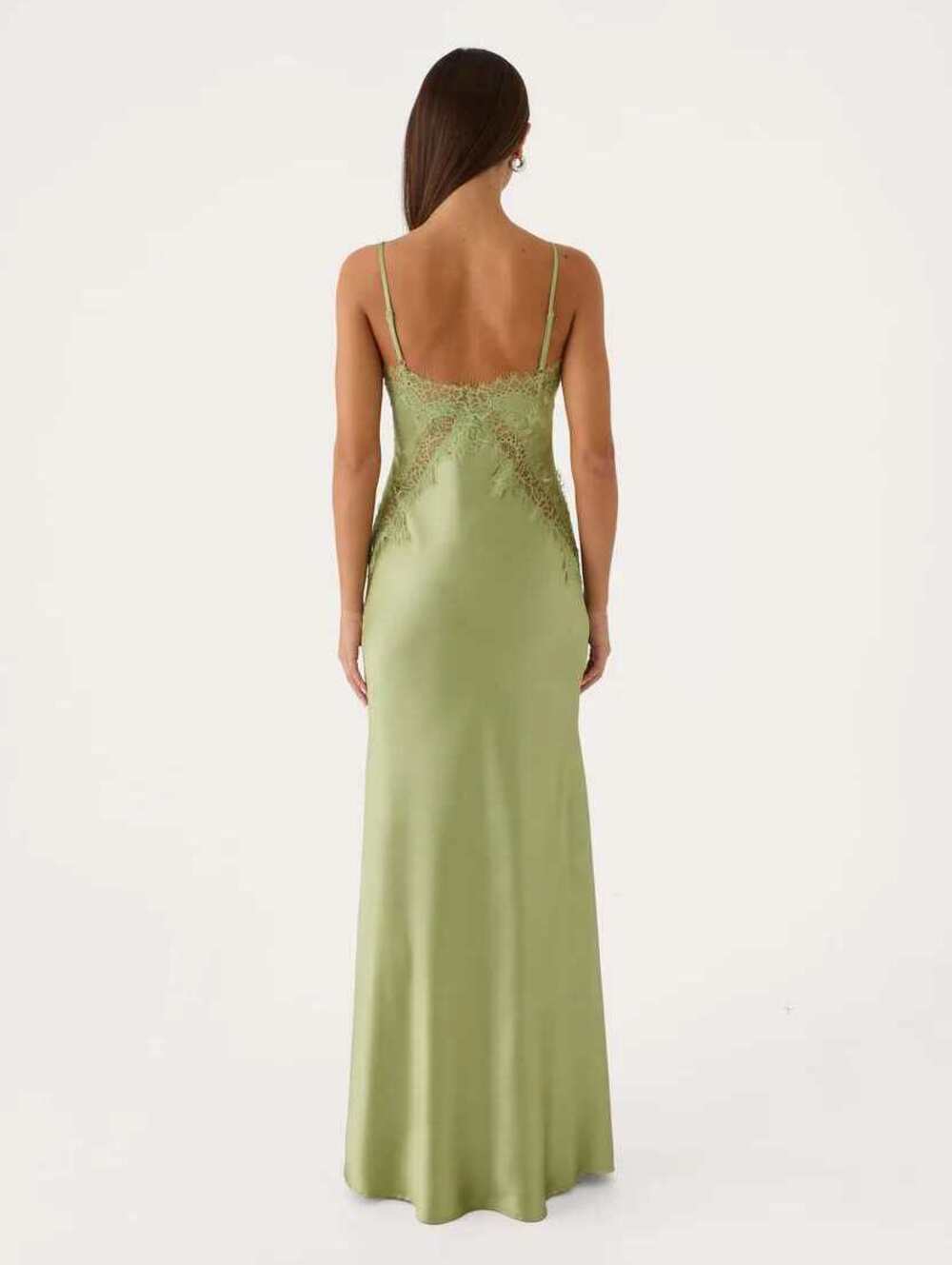 Peppermayo Winona Night Lace Satin Maxi Slip Dress Green Size 4 NWT - Picture 4 of 8